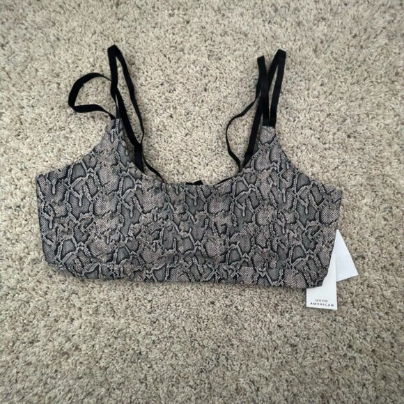 Good American Sheen Print Scoop Bra Size 5 Animal Print Design NWT - Picture 1 of 8